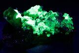 Fluorescent Hyalite Opal on Gemmy Aquamarine and Feldspar #363663-1